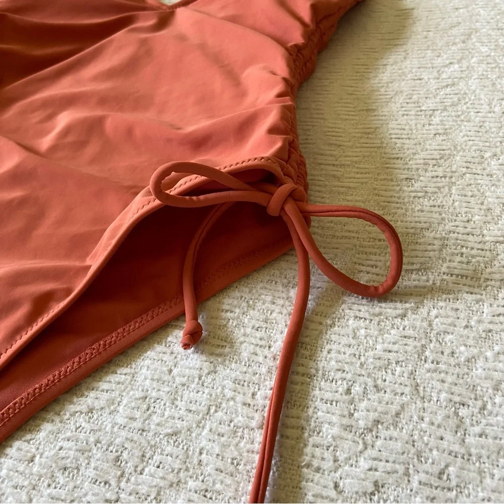 Cupshe Carolina Drawstring Ruched Tummy Control One Piece Swimsuit